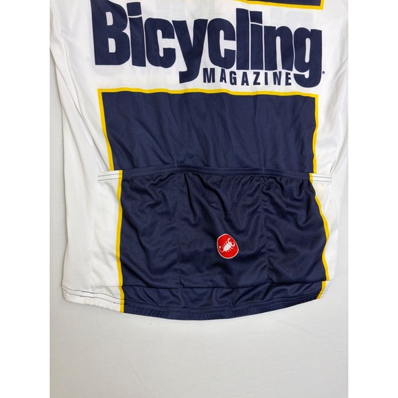 Castelli Bicycling Magazine Cycling Jersey Men 2XL Navy White Yellow 1/4 Zip USA - Picture 11 of 11